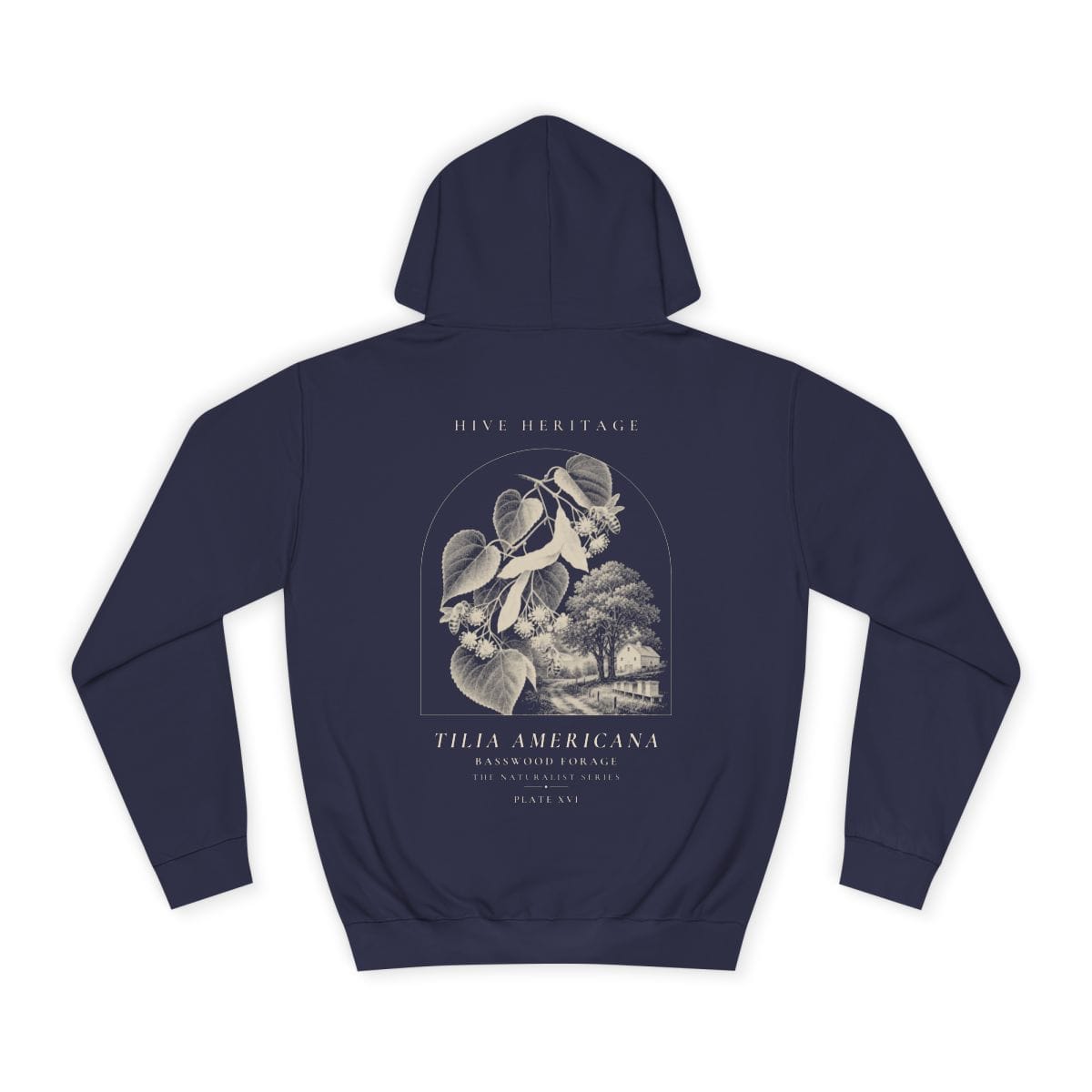 Basswood Forage - Naturalist Heavyweight Hoodie in Oxford Navy