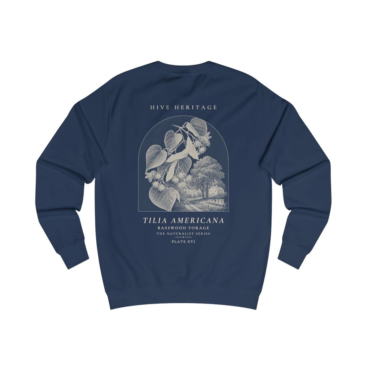 Basswood Forage - Naturalist Crew Sweatshirt in Oxford Navy