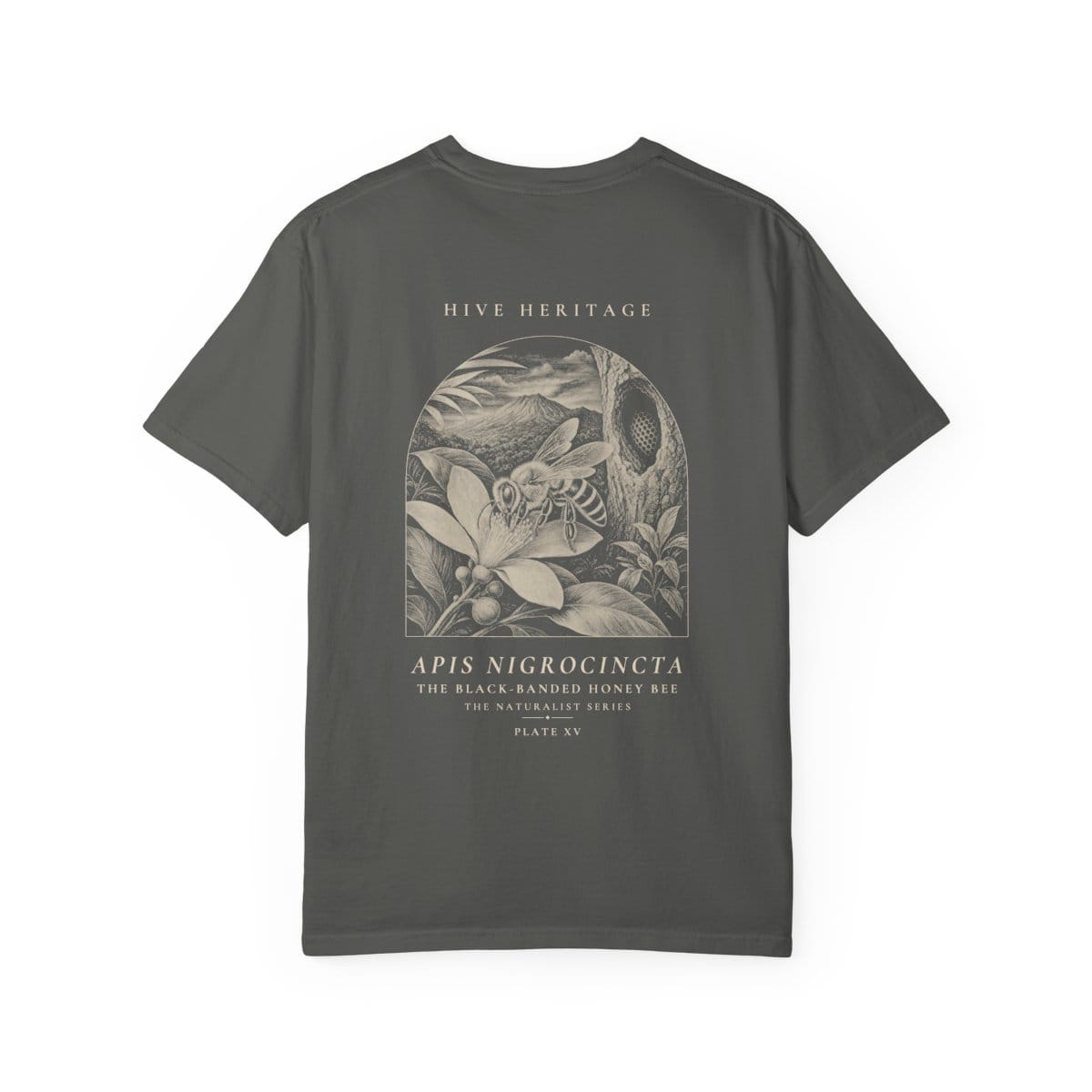 The Black-Banded Honey Bee - Naturalist Heavyweight T-Shirt in Pepper
