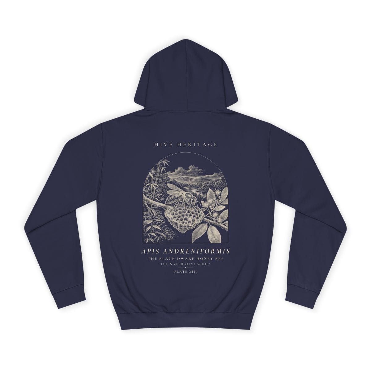 The Black Dwarf Honey Bee - Naturalist Heavyweight Hoodie in Oxford Navy