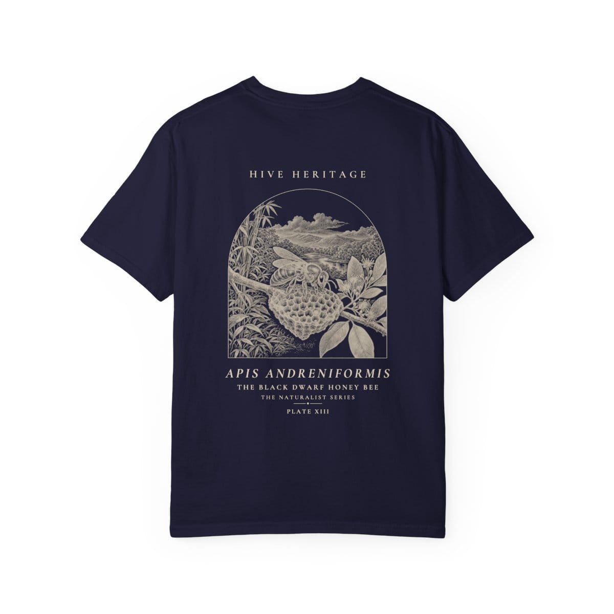 The Black Dwarf Honey Bee - Naturalist Heavyweight T-Shirt in True Navy