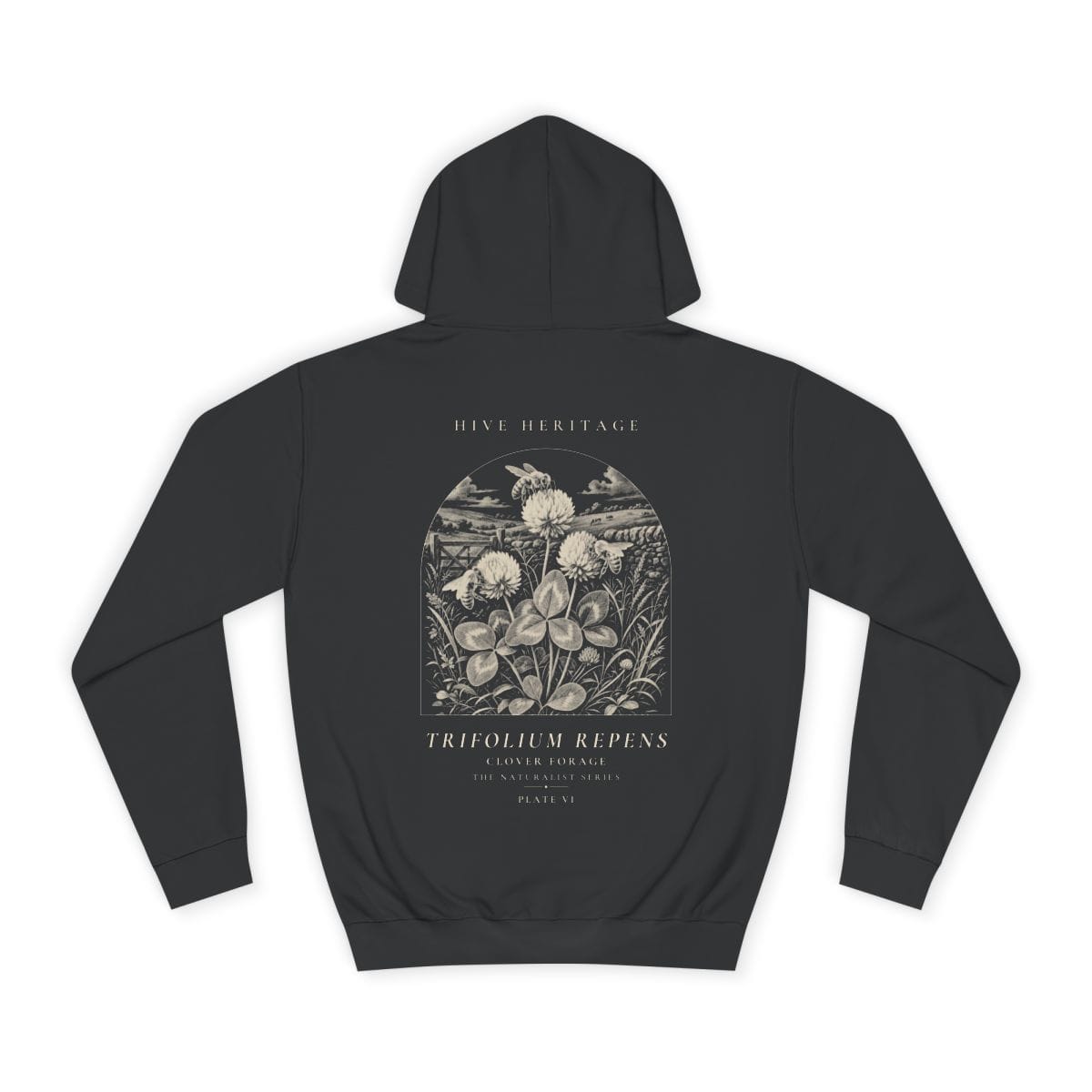 Clover Forage - Naturalist Heavyweight Hoodie in Jet Black