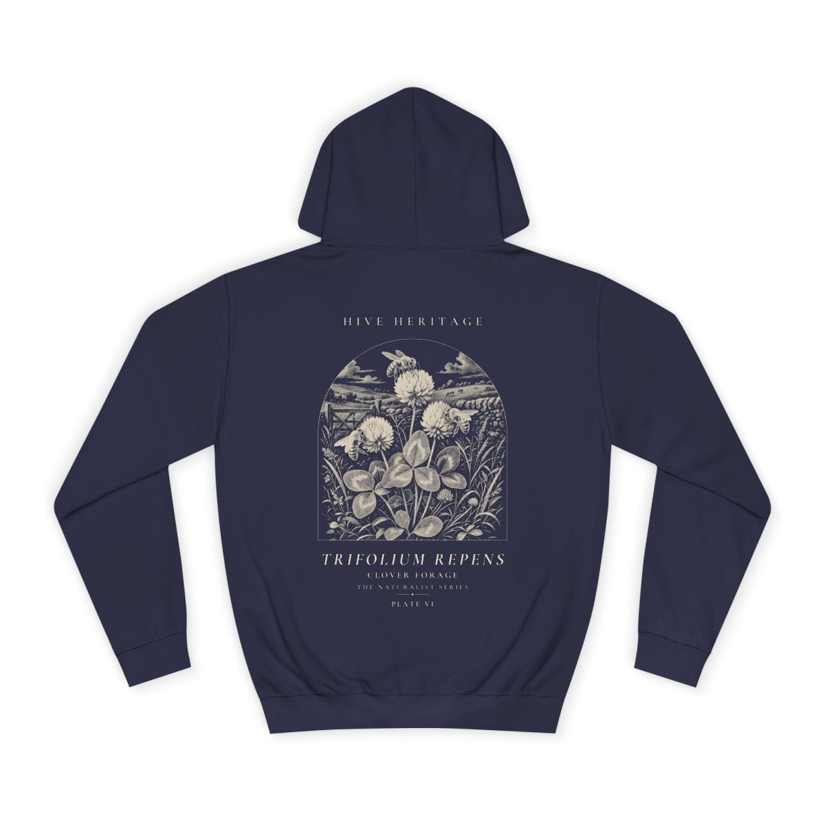 Clover Forage - Naturalist Heavyweight Hoodie in Oxford Navy