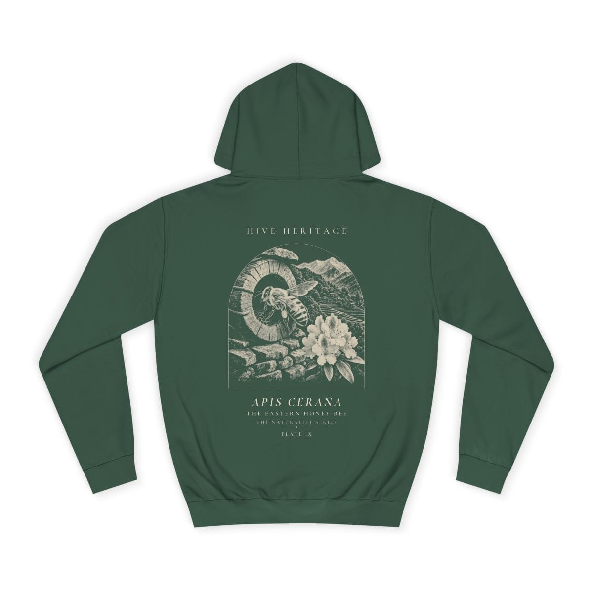The Eastern Honey Bee - Naturalist Heavyweight Hoodie in Bottle Green