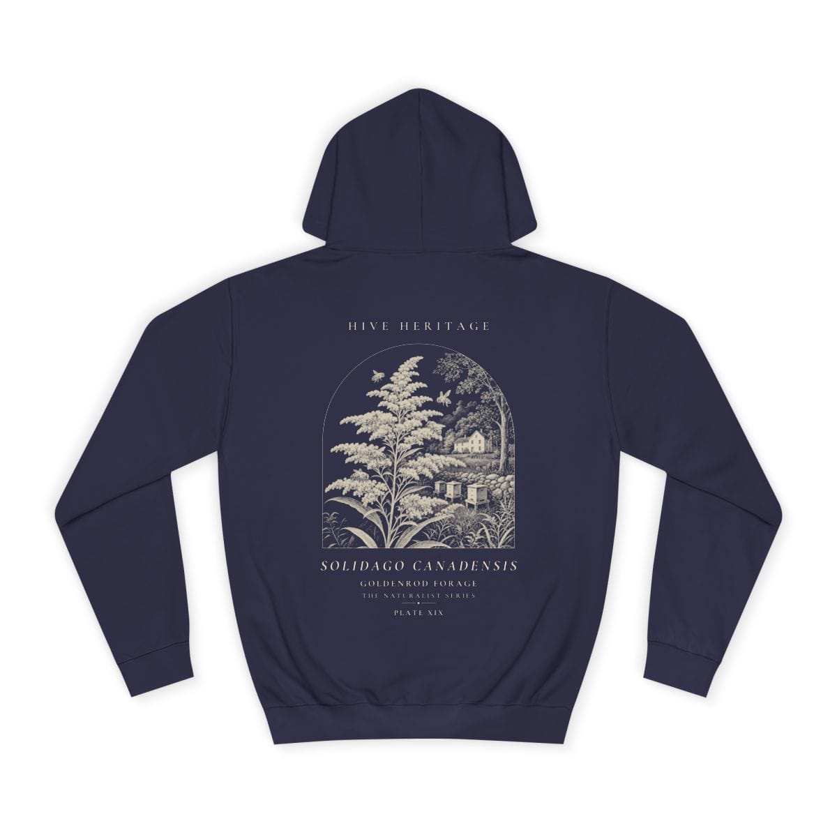 Goldenrod Forage - Naturalist Heavyweight Hoodie in Oxford Navy