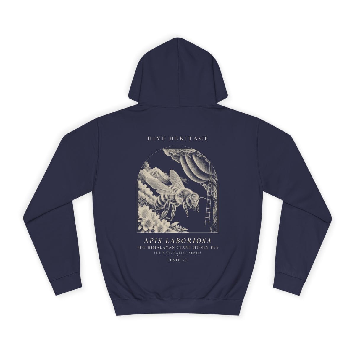 The Himalayan Giant Honey Bee - Naturalist Heavyweight Hoodie in Oxford Navy