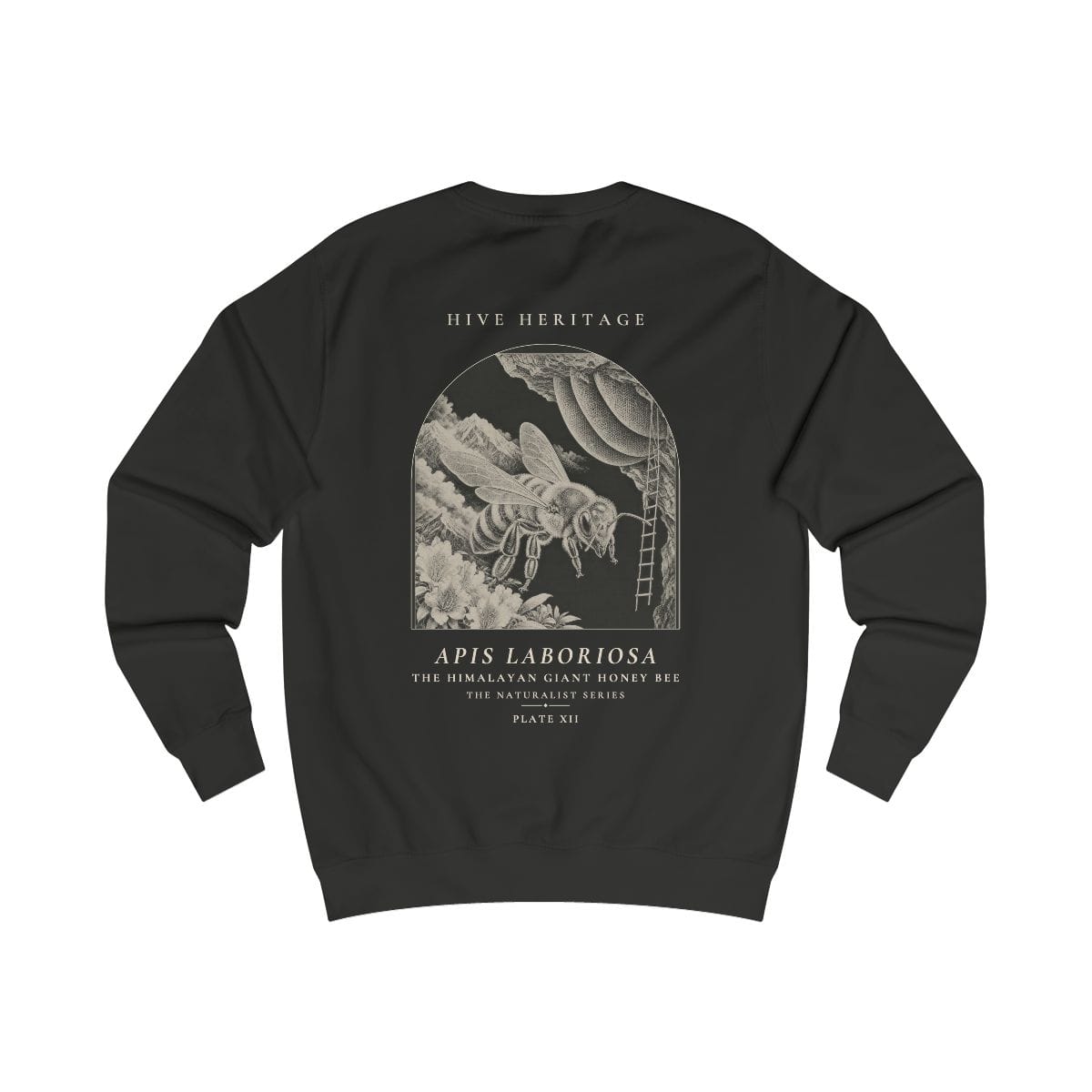 The Himalayan Giant Honey Bee - Naturalist Crew Sweatshirt in Jet Black