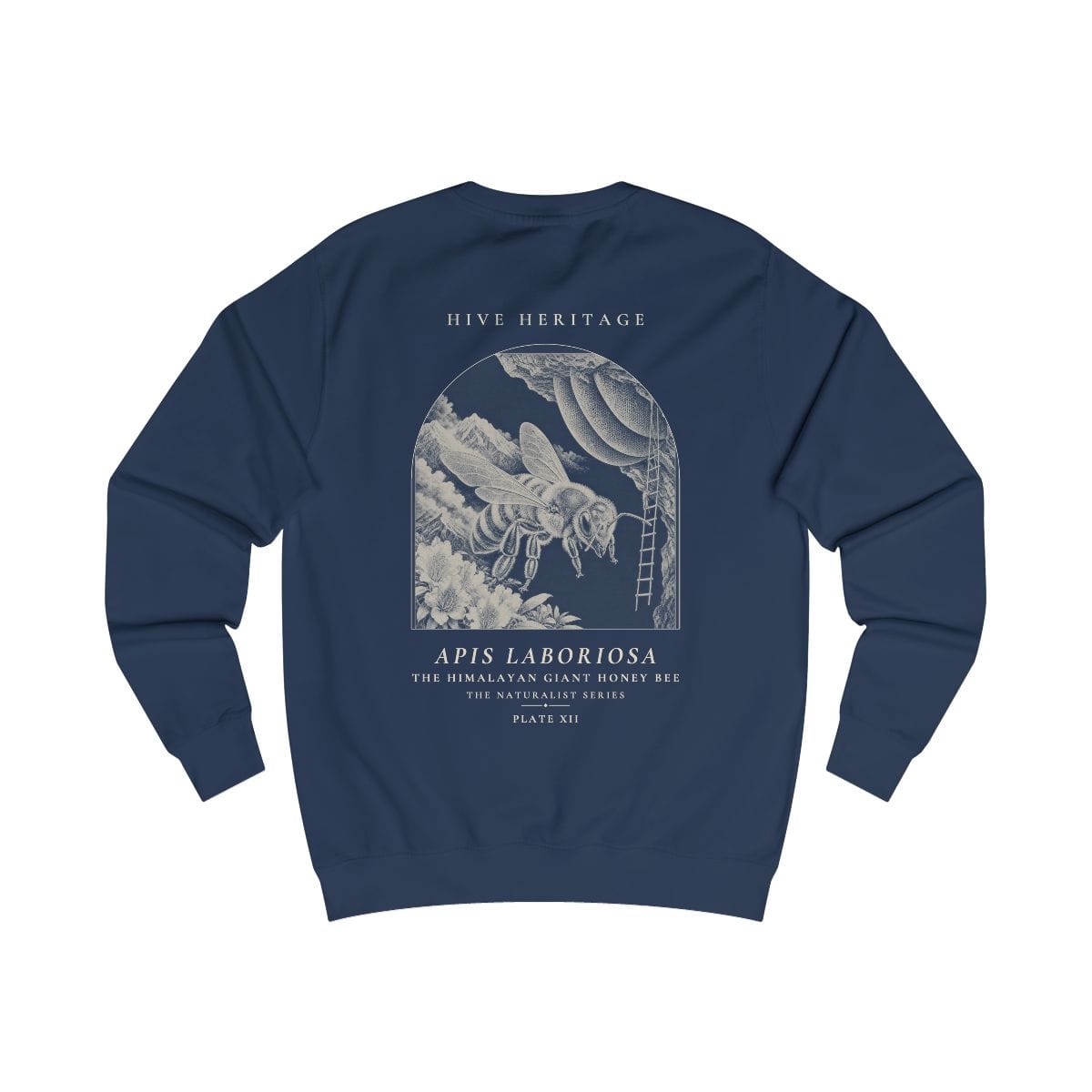 The Himalayan Giant Honey Bee - Naturalist Crew Sweatshirt in Oxford Navy