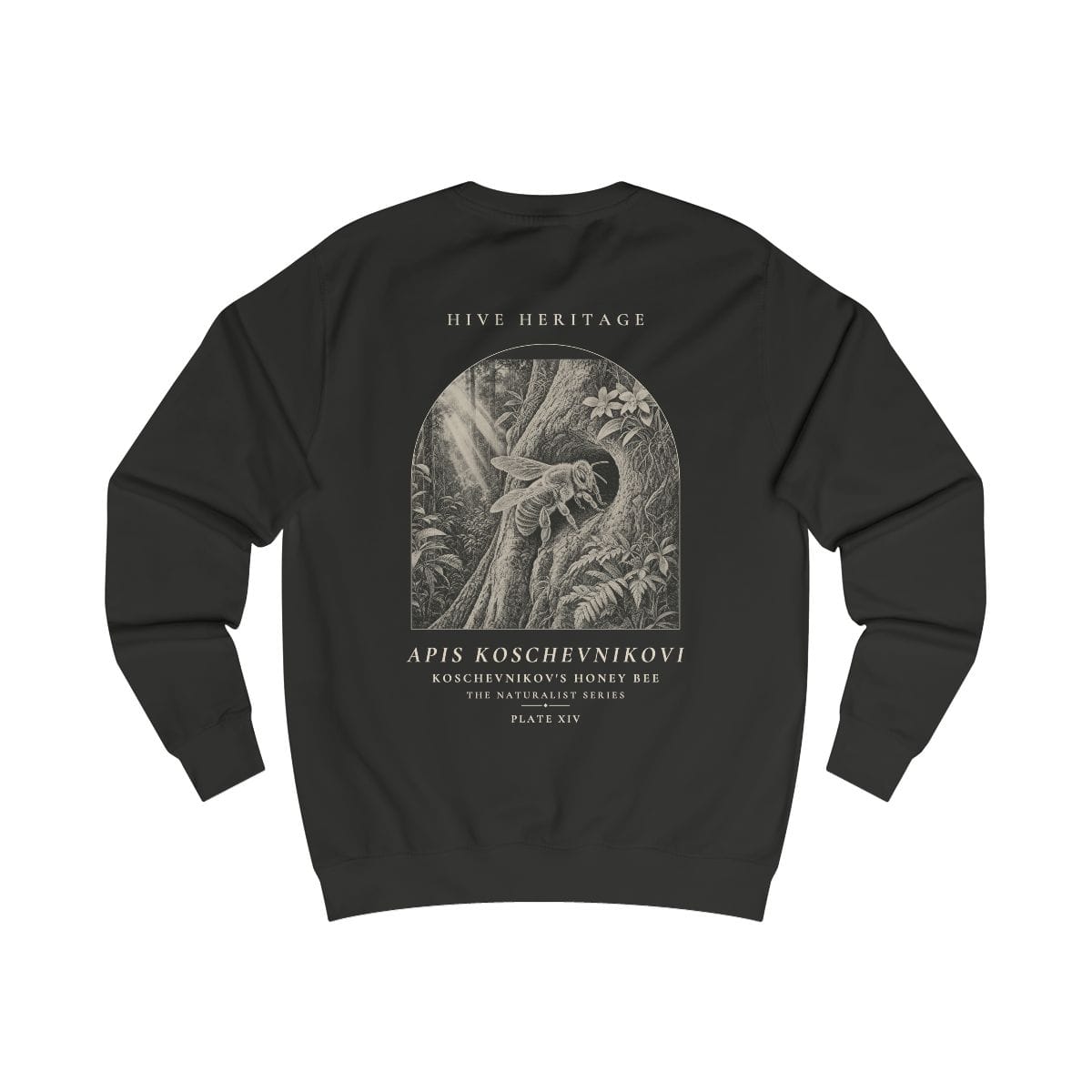 Koschevnikov's Honey Bee - Naturalist Crew Sweatshirt in Jet Black