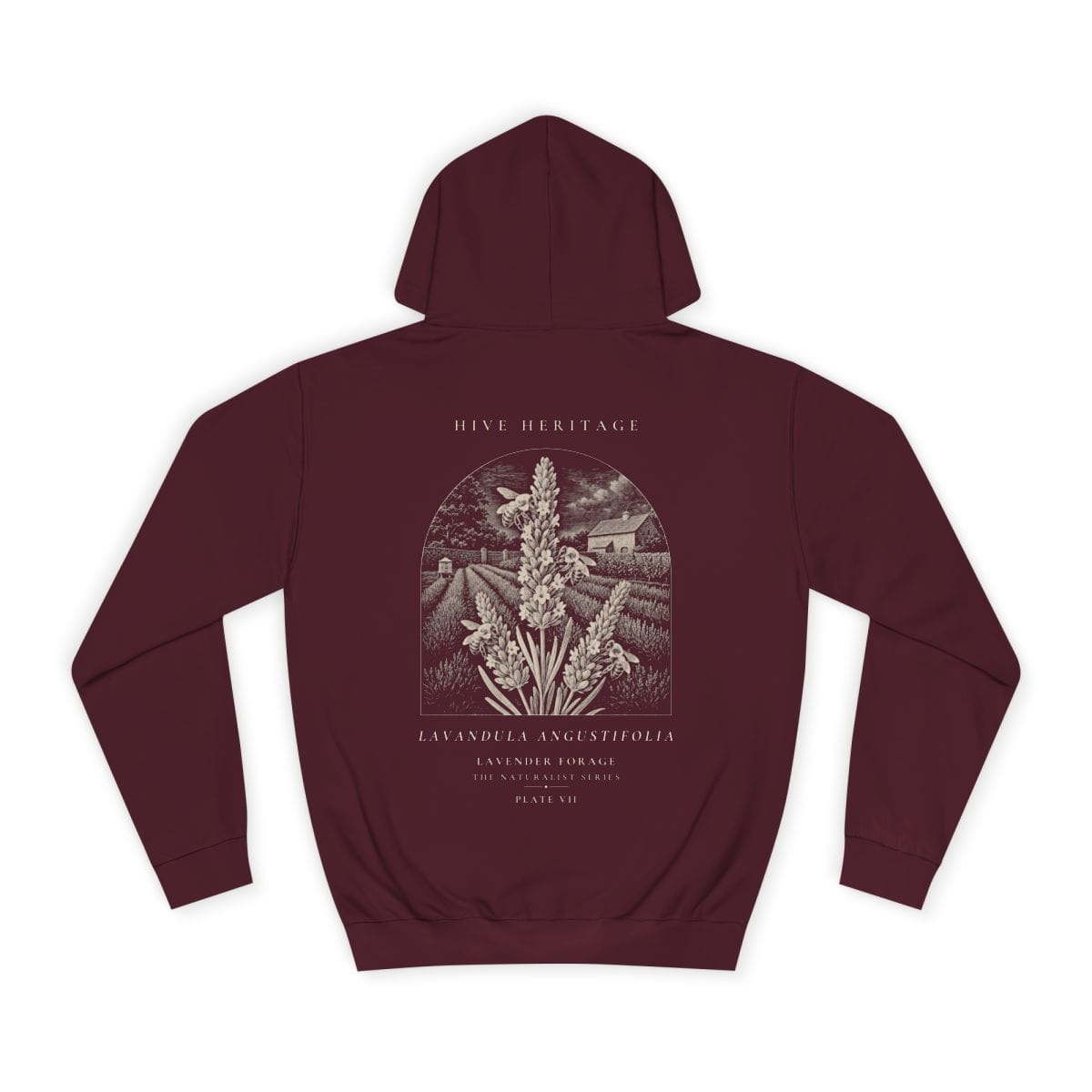 Lavender Forage - Naturalist Heavyweight Hoodie in Burgundy