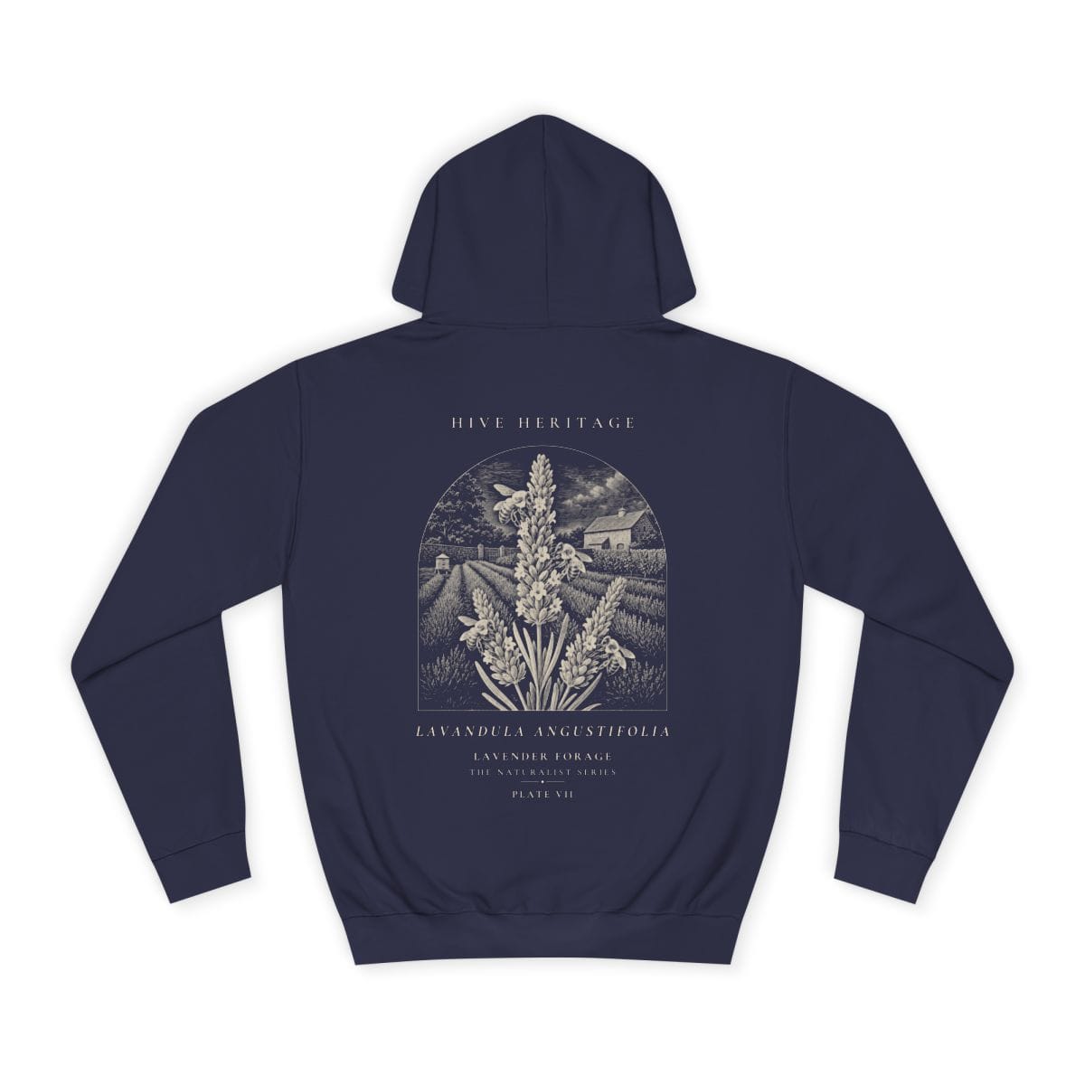 Lavender Forage - Naturalist Heavyweight Hoodie in Oxford Navy