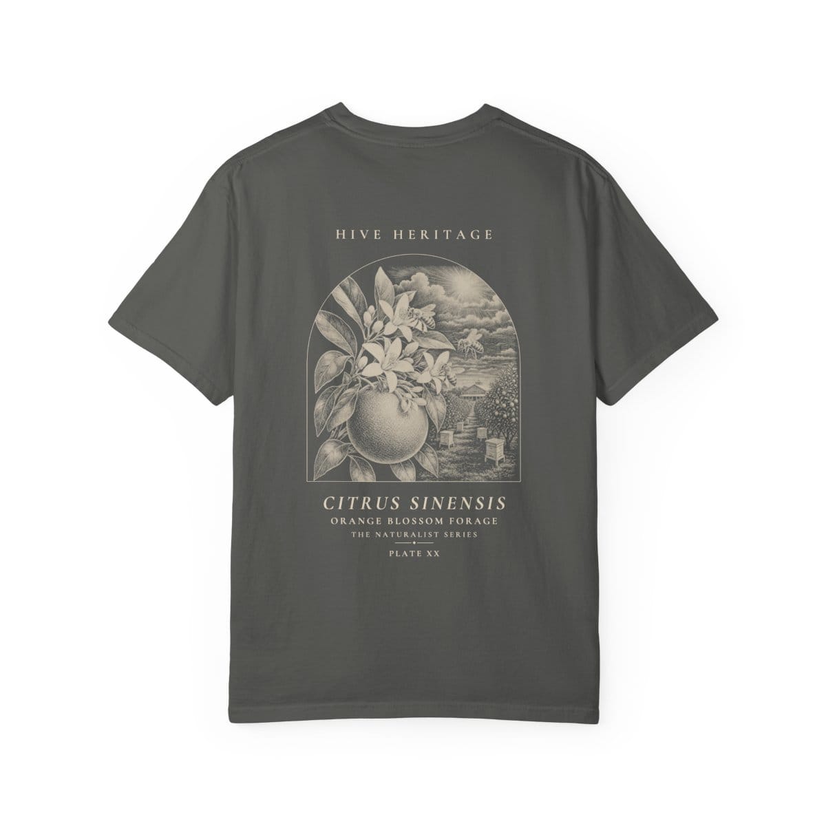 Orange Blossom Forage - Naturalist Heavyweight T-Shirt in Pepper