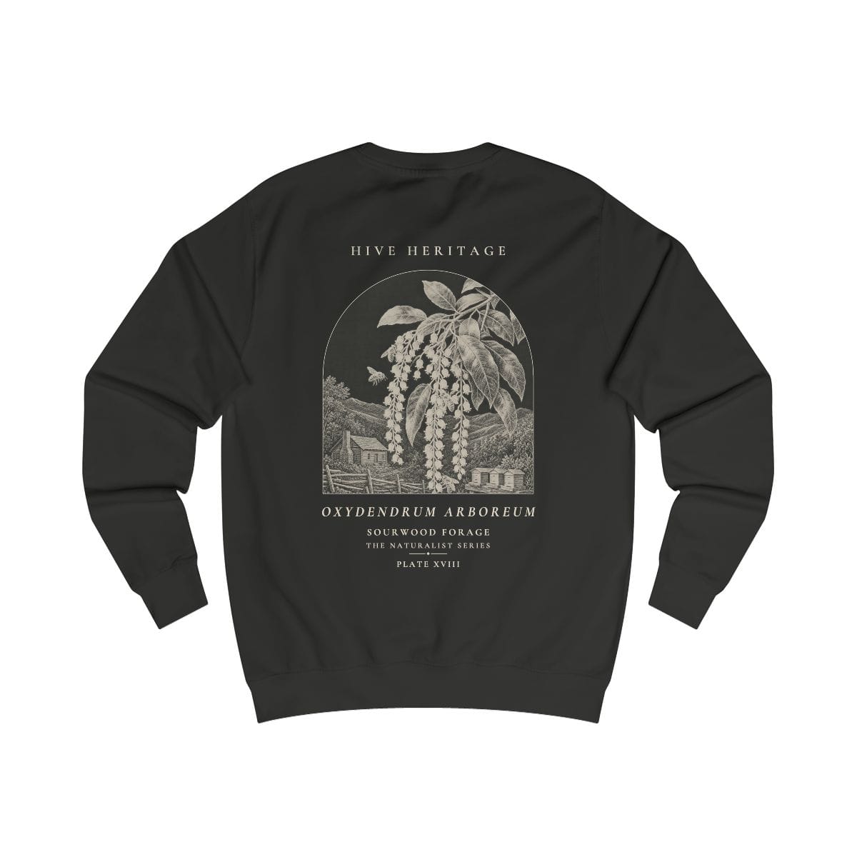 Sourwood Forage - Naturalist Crew Sweatshirt in Jet Black