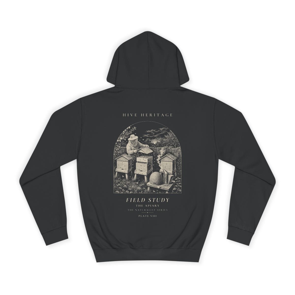 The Apiary - Naturalist Heavyweight Hoodie in Jet Black