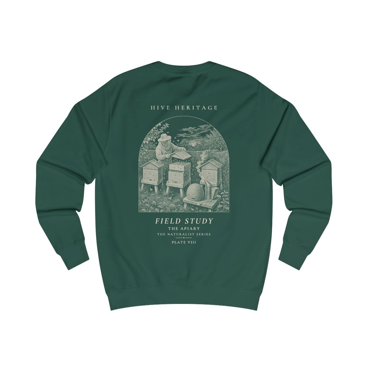 The Apiary - Naturalist Crew Sweatshirt in Bottle Green
