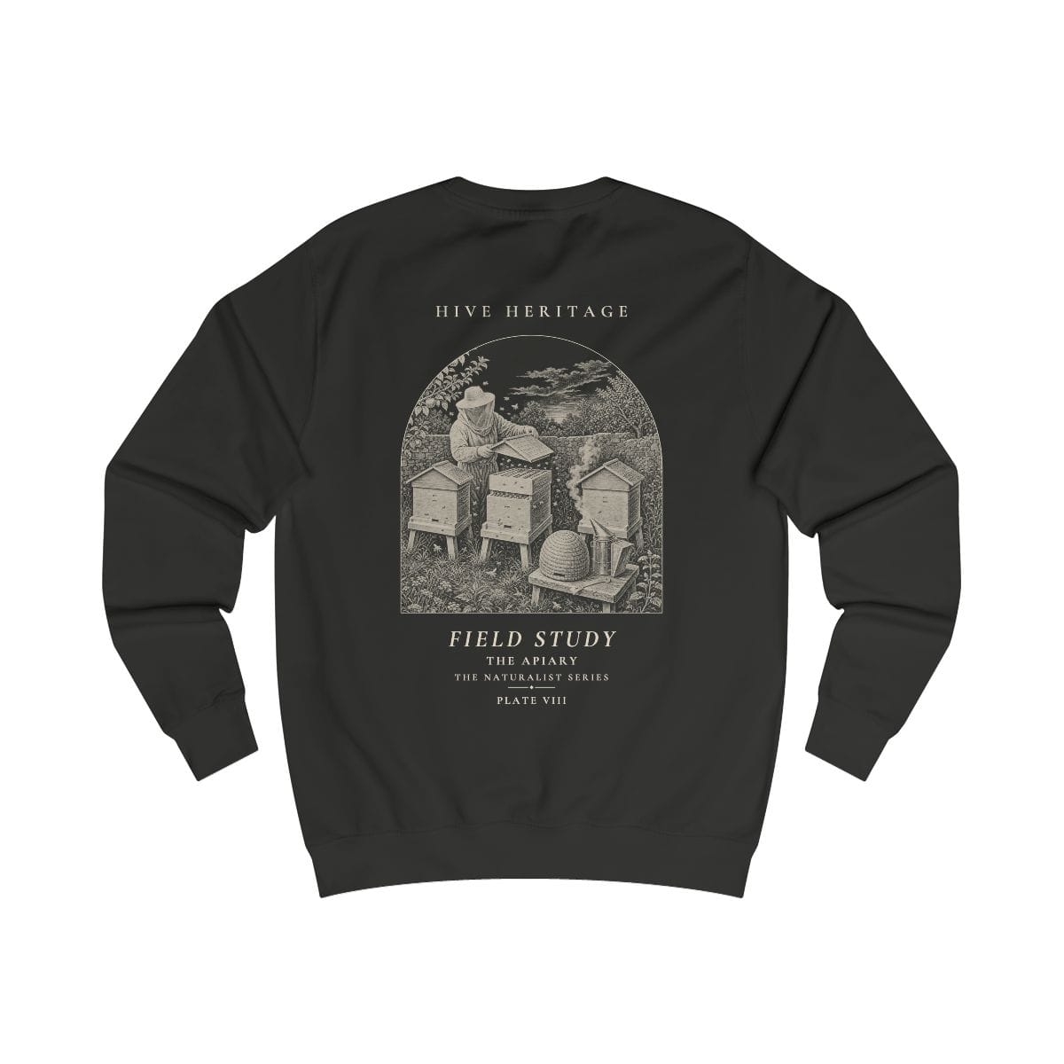 The Apiary - Naturalist Crew Sweatshirt in Jet Black