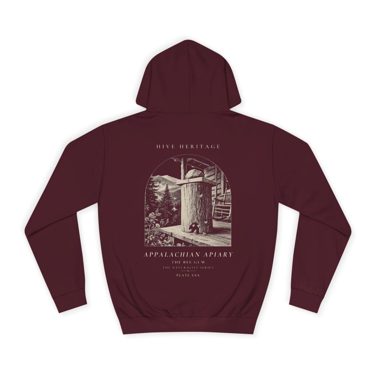The Bee Gum - Naturalist Heavyweight Hoodie in Burgundy