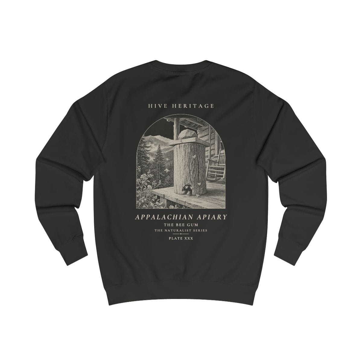 The Bee Gum - Naturalist Crew Sweatshirt in Jet Black