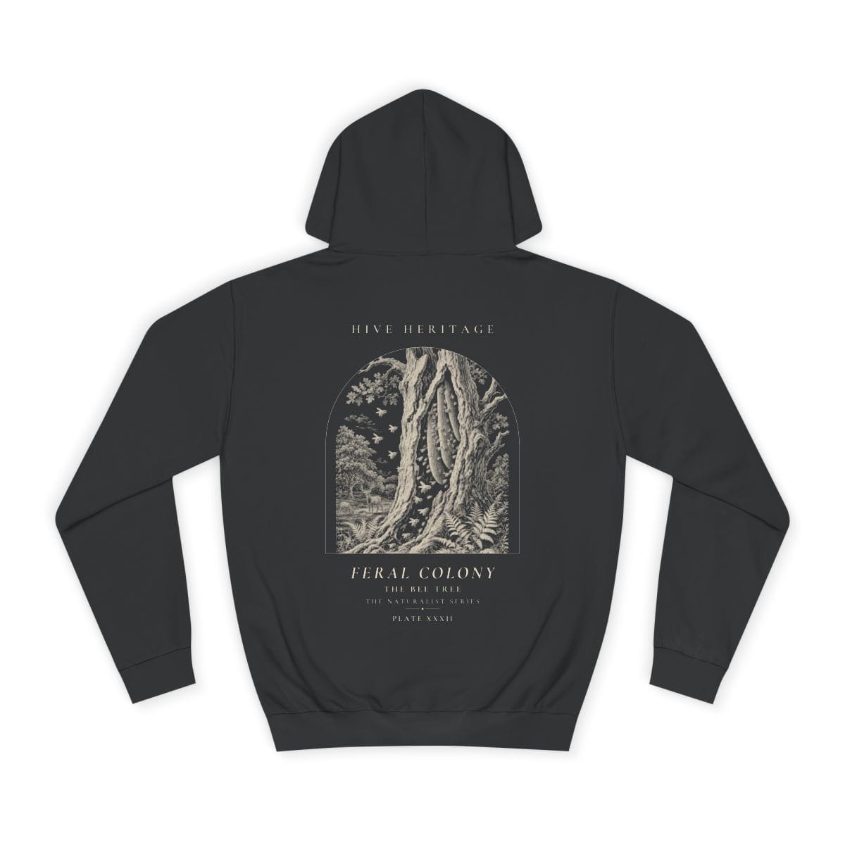 The Bee Tree - Naturalist Heavyweight Hoodie in Jet Black