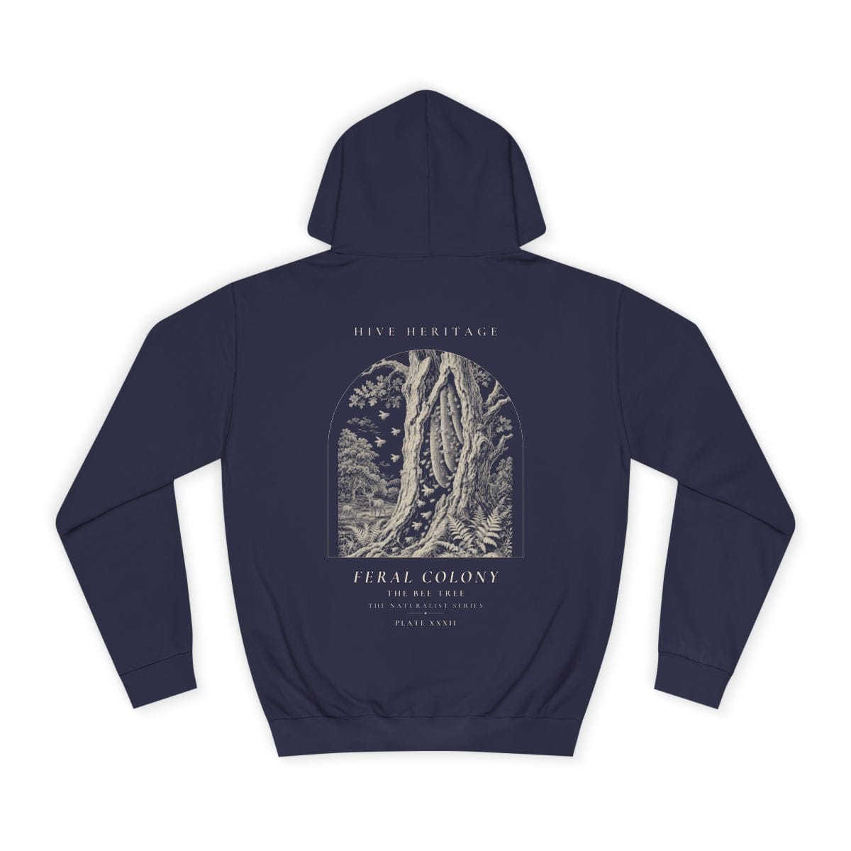 The Bee Tree - Naturalist Heavyweight Hoodie in Oxford Navy