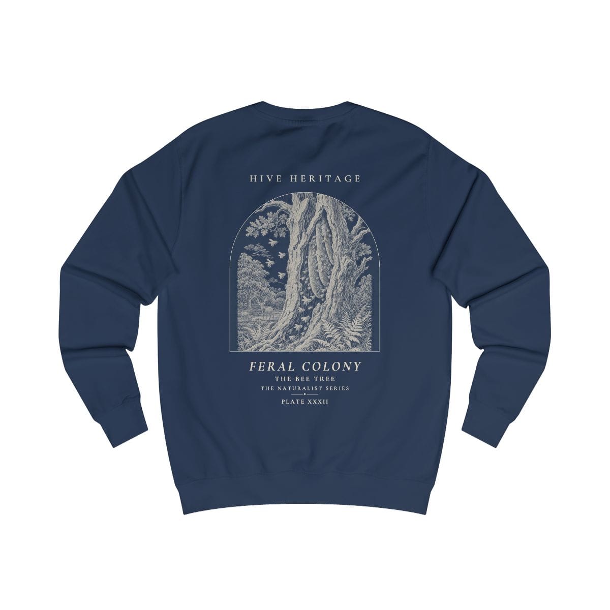 The Bee Tree - Naturalist Crew Sweatshirt in Oxford Navy