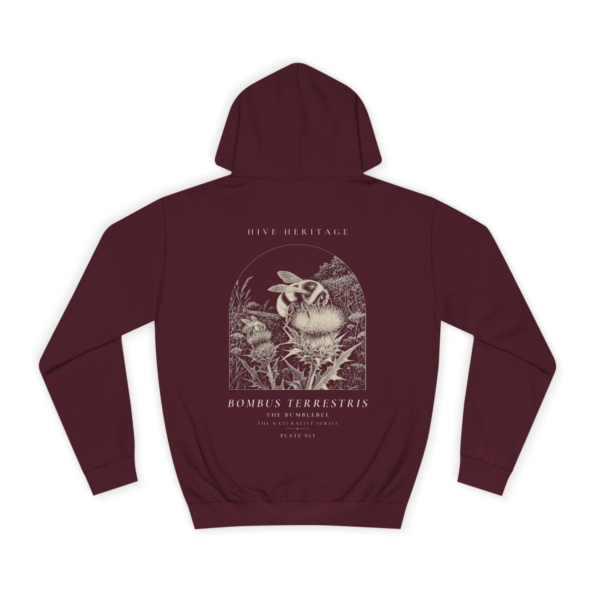 The Bumblebee - Naturalist Heavyweight Hoodie in Burgundy