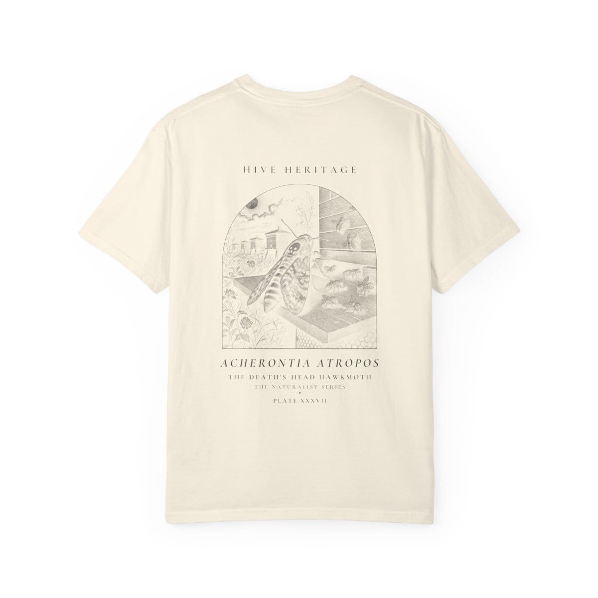The Death's-Head Hawkmoth - Naturalist Heavyweight T-Shirt in Ivory