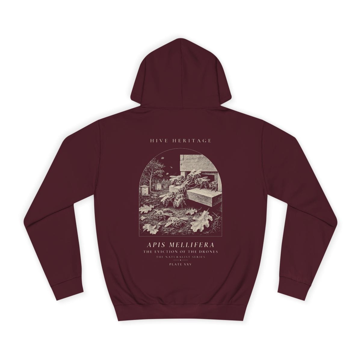 The Eviction of the Drones - Naturalist Heavyweight Hoodie in Burgundy