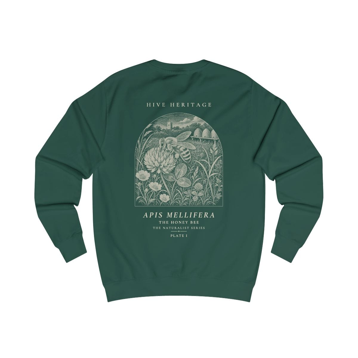 The Honey Bee - Naturalist Crew Sweatshirt in Bottle Green