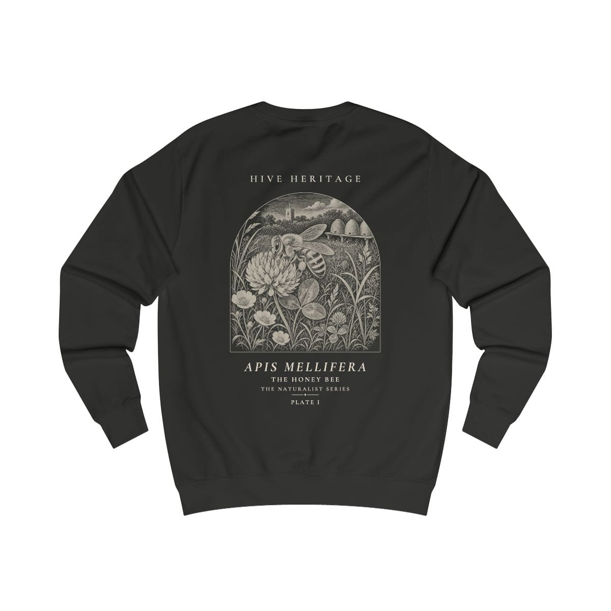 The Honey Bee - Naturalist Crew Sweatshirt in Jet Black