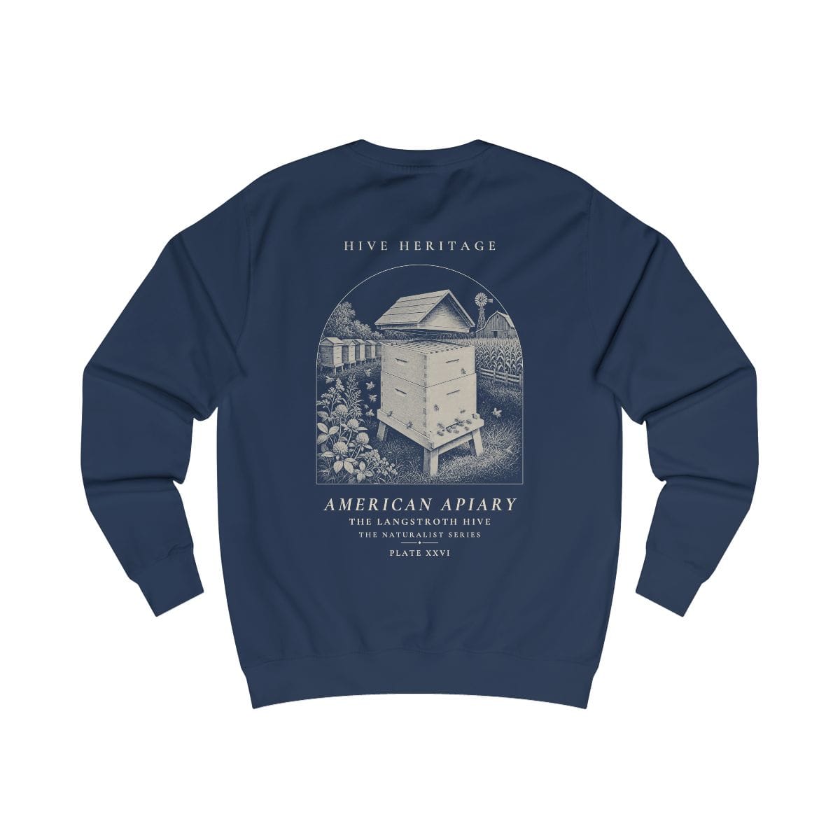 The Langstroth Hive - Naturalist Crew Sweatshirt in Oxford Navy