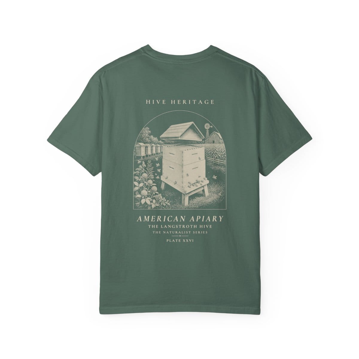 The Langstroth Hive - Naturalist Heavyweight T-Shirt in Blue Spruce