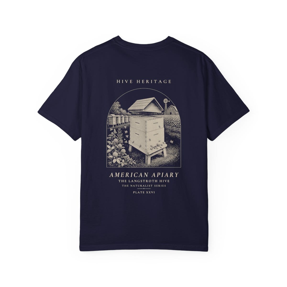 The Langstroth Hive - Naturalist Heavyweight T-Shirt in True Navy