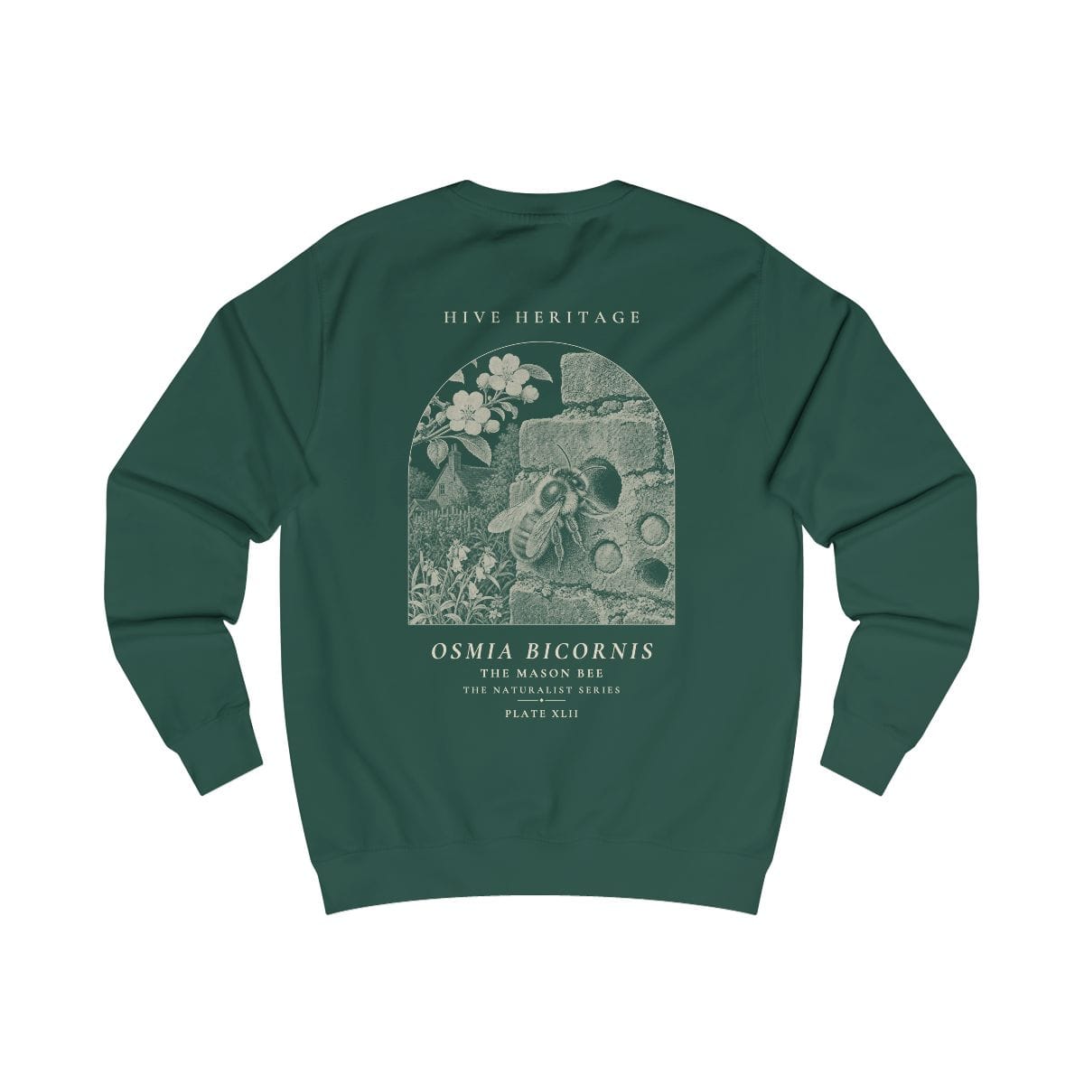 The Mason Bee - Naturalist Crew Sweatshirt in Bottle Green