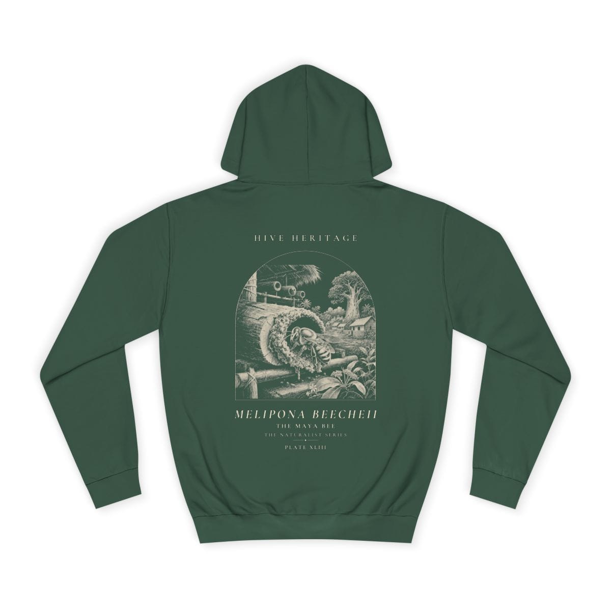 The Maya Bee - Naturalist Heavyweight Hoodie in Bottle Green