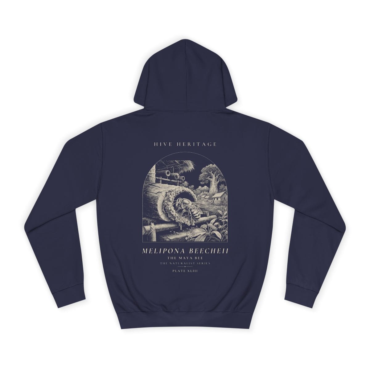 The Maya Bee - Naturalist Heavyweight Hoodie in Oxford Navy