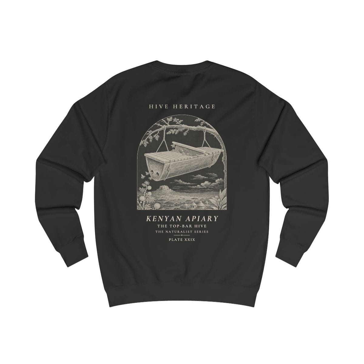 The Top-Bar Hive - Naturalist Crew Sweatshirt in Jet Black