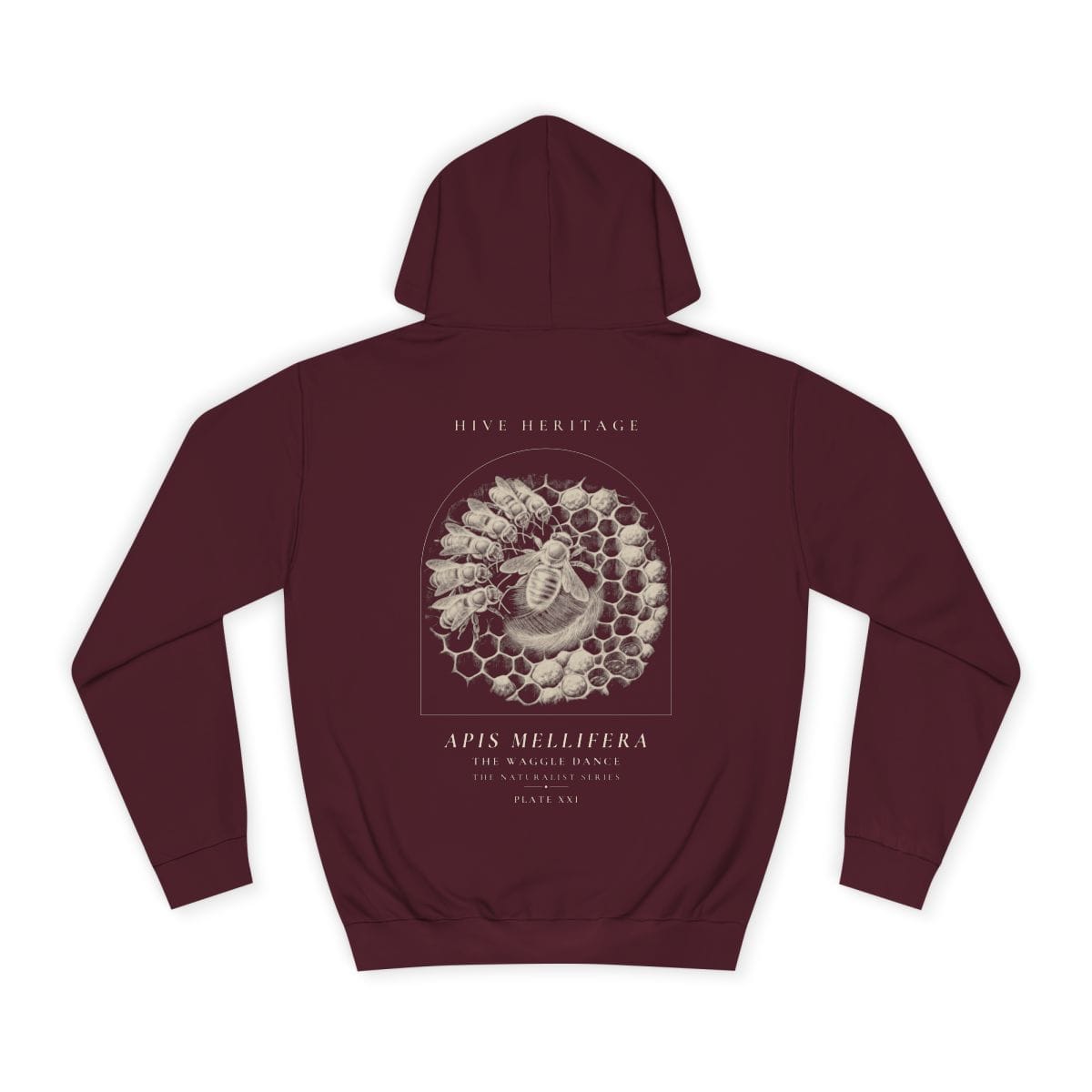 The Waggle Dance - Naturalist Heavyweight Hoodie in Burgundy
