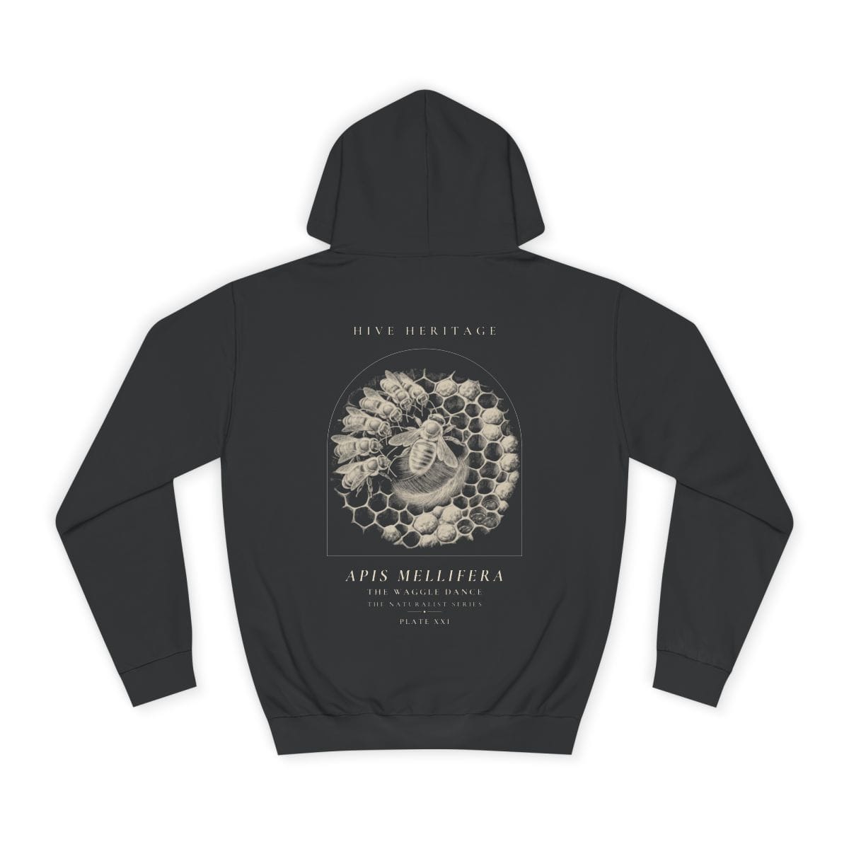 The Waggle Dance - Naturalist Heavyweight Hoodie in Jet Black