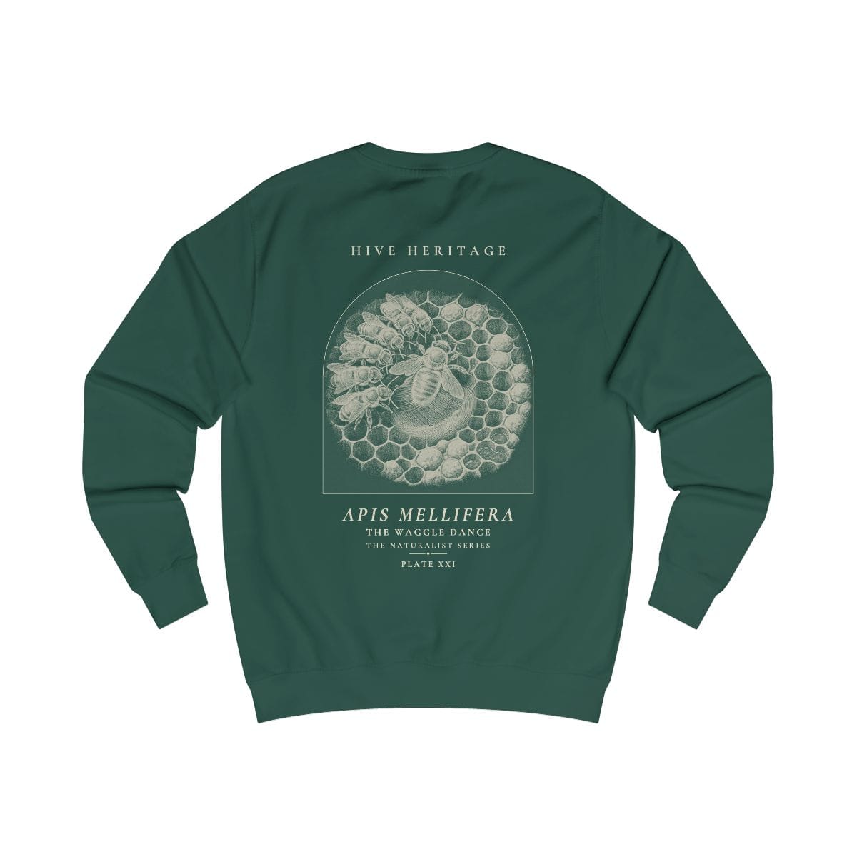 The Waggle Dance - Naturalist Crew Sweatshirt in Bottle Green