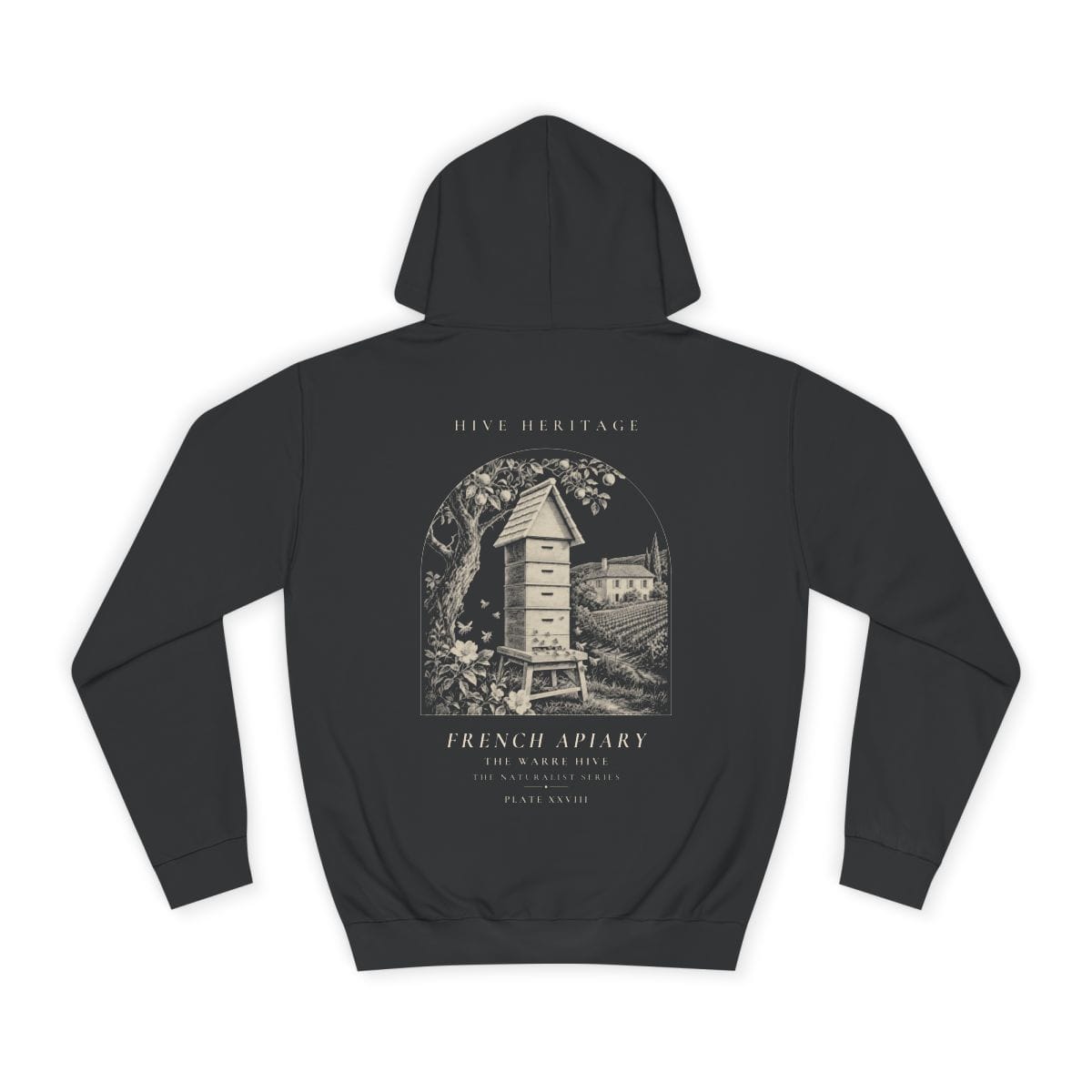 The Warre Hive - Naturalist Heavyweight Hoodie in Jet Black