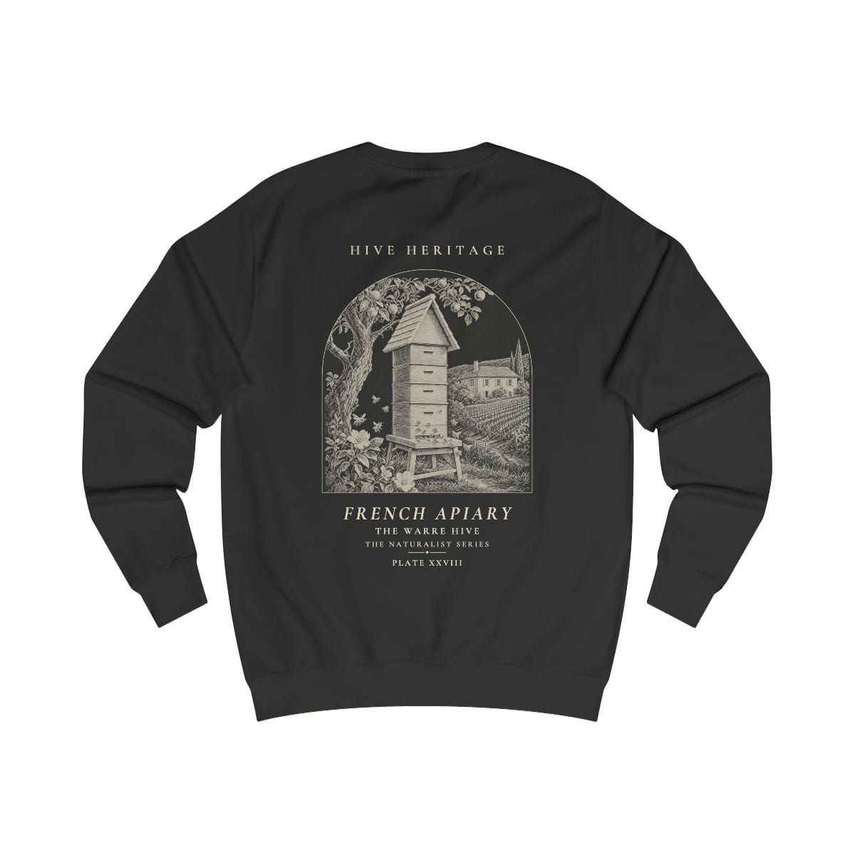 The Warre Hive - Naturalist Crew Sweatshirt in Jet Black