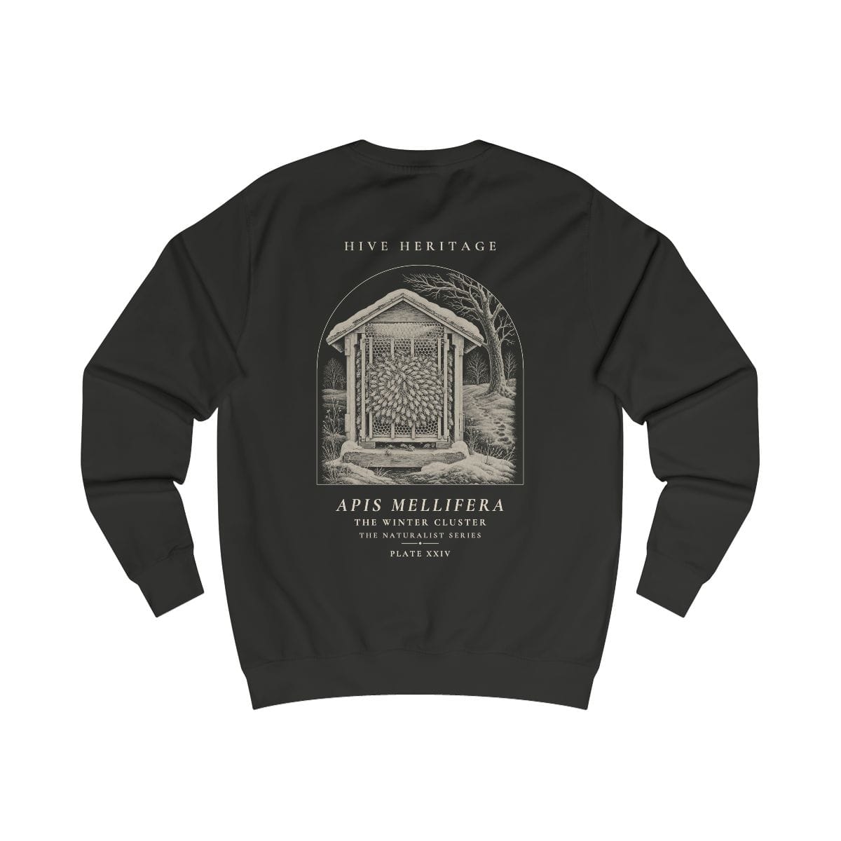 The Winter Cluster - Naturalist Crew Sweatshirt in Jet Black