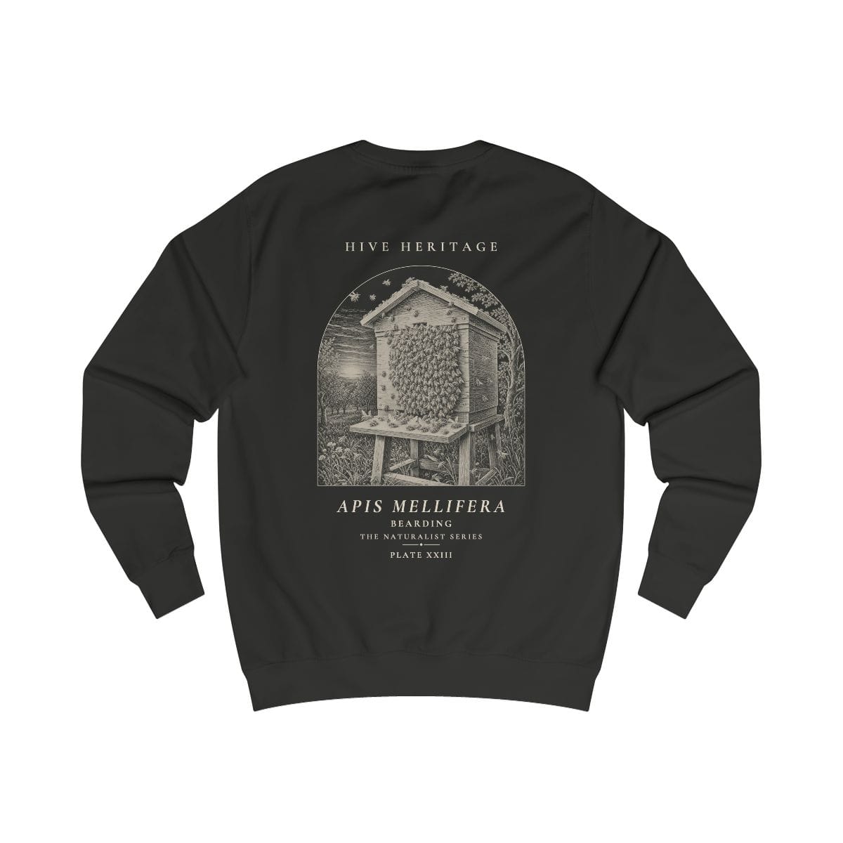 Bearding - Naturalist Crew Sweatshirt in Jet Black