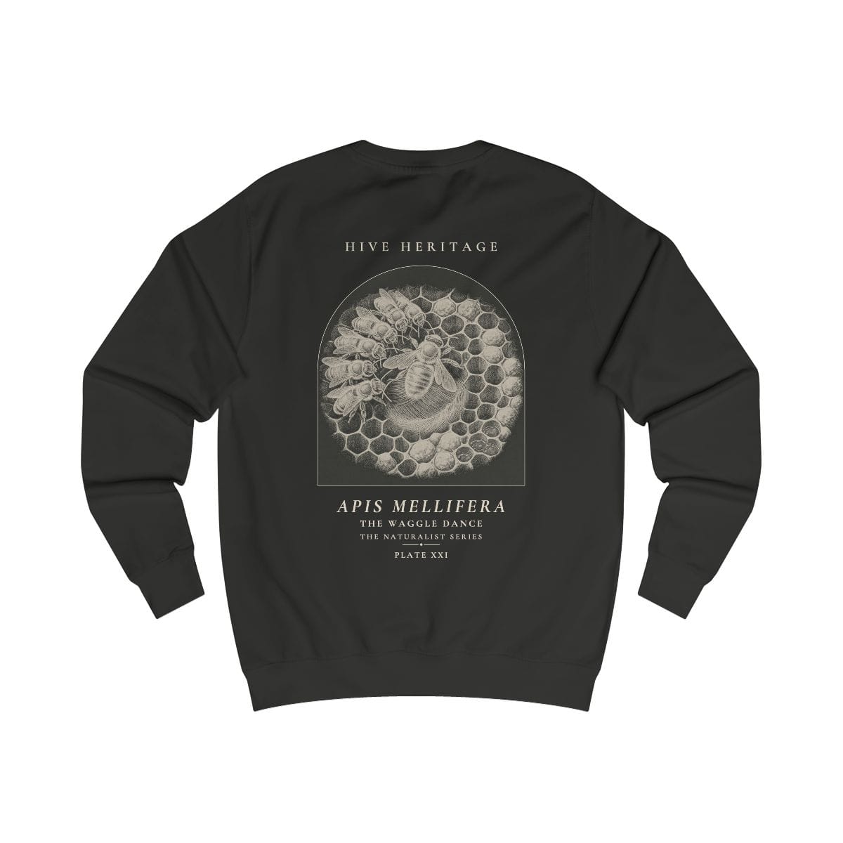 The Waggle Dance - Naturalist Crew Sweatshirt in Jet Black