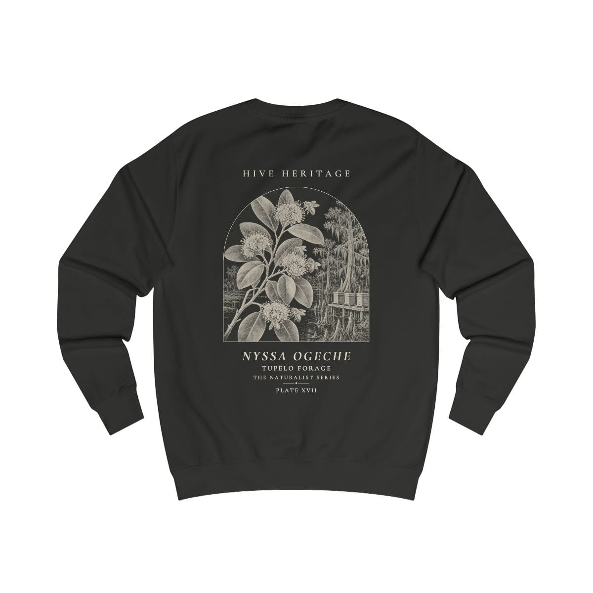 Tupelo Forage - Naturalist Crew Sweatshirt in Jet Black