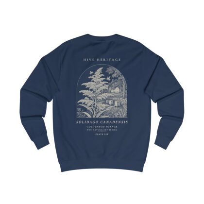 Goldenrod Forage - Naturalist Crew Sweatshirt in Oxford Navy