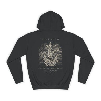 Lavender Forage - Naturalist Heavyweight Hoodie in Jet Black