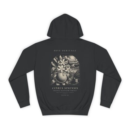 Orange Blossom Forage - Naturalist Heavyweight Hoodie in Jet Black