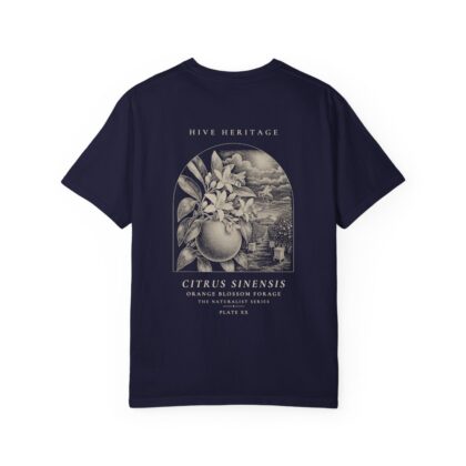 Orange Blossom Forage - Naturalist Heavyweight T-Shirt in True Navy